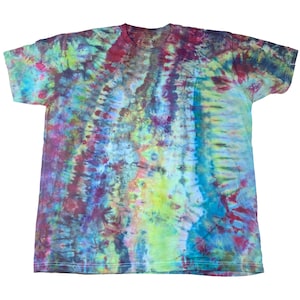 3X ice dye t-shirt - unisex tie dye tee shirt for men or women - handmade tie-dye tee for gift, festival fashion or summer - blue boogie