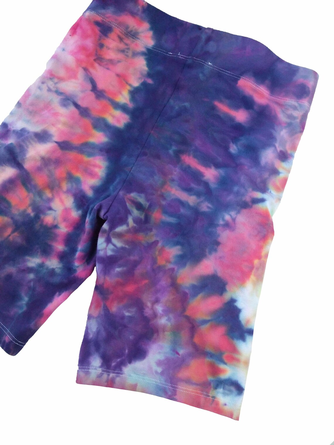 purple tie dye biker shorts