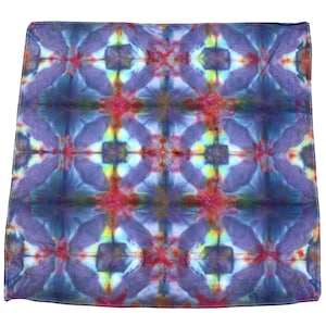 Ice dye handkerchief, tie dye hankie or colorful pocket square for boho wedding, colorful everyday hank for men or women - roundabout