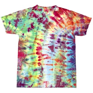 Small ice dye t-shirt - unisex tie dye tee shirt for men or women - handmade tie-dye tee for gift festival fashion or summer - bright