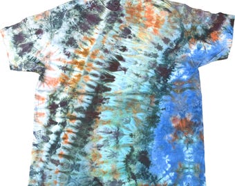 XL ice dye t-shirt: unisex handmade tie-dye tee - shoreline