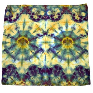 Ice dye handkerchief, tie dye hankie or colorful pocket square for boho wedding, colorful everyday hank for men or women - forget me nots