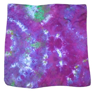 Hand dyed silk scarf, tie dye silk bandana in habotai silk, womens small square scarf, perfect neck scarf or gift for her hint of jade image 2
