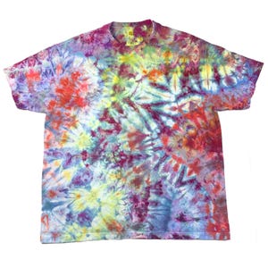 XL ice dye t-shirt - unisex tie dye tee shirt for men or women - handmade tie-dye tee for gift, festival fashion or summer - pdreamscape