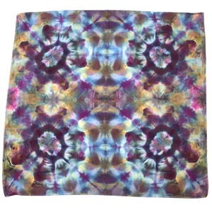 Ice dye handkerchief, tie dye hankie or colorful pocket square for boho wedding, colorful everyday hank for men or women - moody rounds
