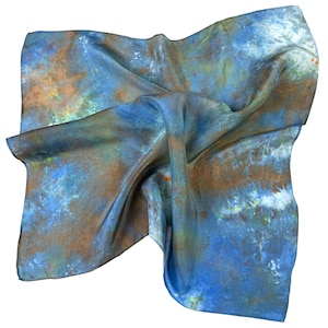 Bandana di seta tinta a mano: sciarpa quadrata habotai - atlas