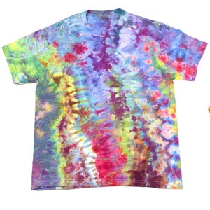 Large ice dye t-shirt - unisex tie dye tee shirt for men or women - handmade tie-dye tee for gift, festival fashion or summer - water prism