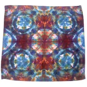 Ice dye handkerchief, tie dye hankie or colorful pocket square for boho wedding, colorful everyday hank for men or women - ocean merlot