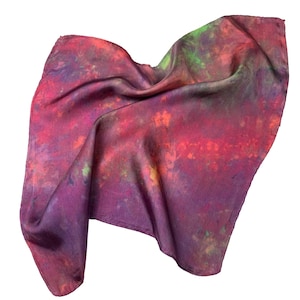 Small hand dyed silk scarf, perfect silk handkerchief or silk pocket square, hand dyed silk neckercheif or small bandana - garnet