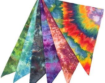 Pañuelo teñido con hielo: pañuelo cuadrado de algodón teñido anudado disponible en 17 combinaciones de colores