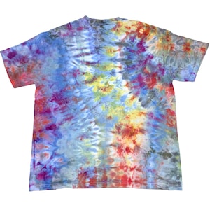XL ice dye t-shirt - unisex tie dye tee shirt for men or women - handmade tie-dye tee for gift, festival fashion or summer - multi periwink
