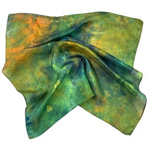 Bandana di seta tinta a mano: sciarpa quadrata habotai - baldacchino d&#39;albero