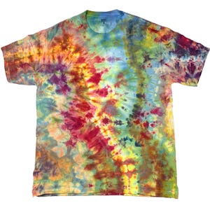 Large ice dye t-shirt - unisex tie dye tee shirt for men or women - handmade tie-dye tee for gift, festival fashion or summer - chroma