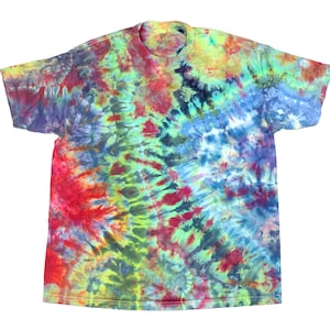 XL ice dye t-shirt - unisex tie dye tee shirt for men or women - handmade tie-dye tee for gift, festival fashion or summer - panticolor
