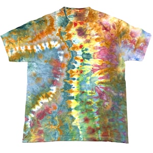 Large ice dye t-shirt - unisex tie dye tee shirt for men or women - handmade tie-dye tee for gift, festival fashion or summer - sequoia