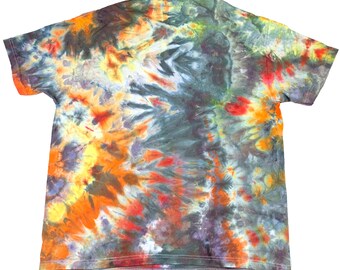 XL ice dye t-shirt: unisex handmade tie-dye tee - storm