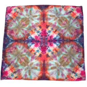 Ice dye handkerchief, tie dye hankie or colorful pocket square for boho wedding, colorful everyday hank for men or women - nebula