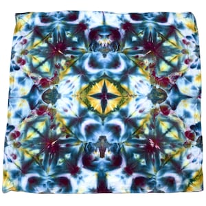 Ice dye handkerchief, tie dye hankie or colorful pocket square for boho wedding, colorful everyday hank for men or women - third eye
