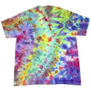 Large ice dye t-shirt - unisex tie dye tee shirt for men or women - handmade tiedye tee for gift, festival fashion or summer - electric reef