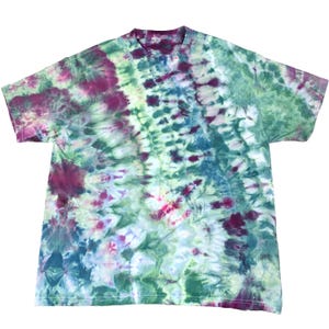 XL ice dye t-shirt - unisex tie dye tee shirt for men or women - handmade tie-dye tee for gift, festival fashion or summer - tulsi