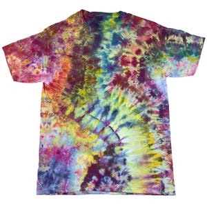 Medium ice dye t-shirt - unisex tie dye tee shirt for men or women - handmade tie-dye tee gift, festival fashion or summer - dark glow