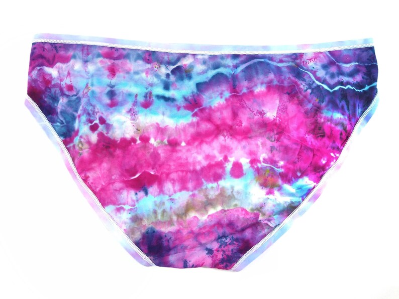 bikini cut underwear w comfortable fit purple blue colorful hand dyed undies for boho ladies XL women/'s tie dye cotton panties