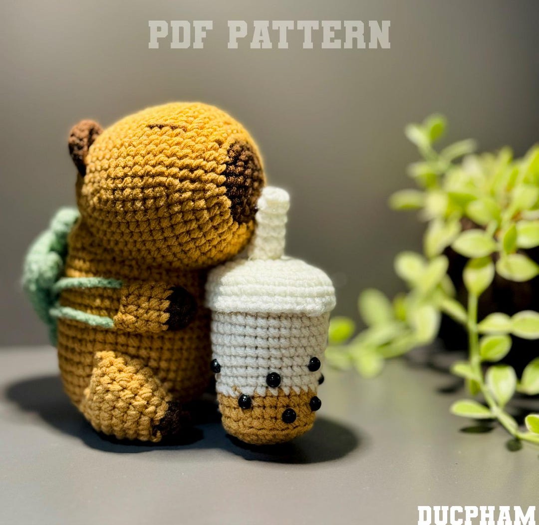 Capybara With Turtle Backpack Plushies Crochet Pattern, Handmade ...