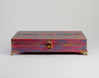 Schmuck, Charme, Ohrring, Halskette Aufbewahrungsbox für Frauen, Holz Schmuckschatulle für Damen, Geschenk für sie, Holz Ring Schmuckschatulle