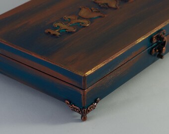 Wooden Vintage Style Jewelry Box, Handmade Luxury Decorative Wood Ring Box, Handcrafted Gift Jewelery Box For Women