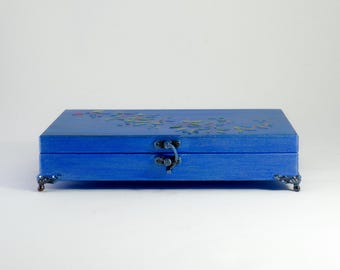 Retro Earring & Necklace Wooden Jewelry Box, Jewelry Box and Organizer, Jewellery Presentation Box, Jewellery Box