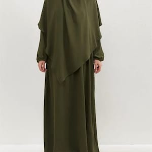 Fira Green Khimar/Abaya Set