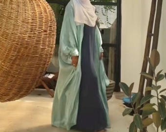 Turquoise Ariella Open Abaya