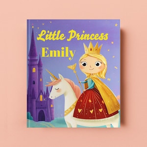 Libro infantil personalizado, regalo para niñas de 1 a 10 años, personaje personalizado, libro de cuentos de princesas y unicornios, regalo de cumpleaños