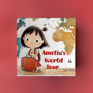Livre pour enfants personnalisé, cadeau pour enfants et bébés de 2 à 8 ans, aventures mondiales, personnage personnalisé, livre avec un prénom, cadeau d'anniversaire