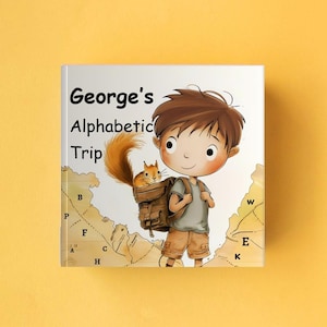 Livre pour enfants personnalisé, cadeau pour enfants et bébés de 0 à 5 ans, premier alphabet, personnage personnalisé, livre prénom, livre ABC, cadeau d'anniversaire