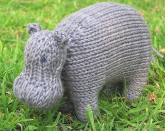 Hippo Knitting Pattern, pdf, Instant Digital Download