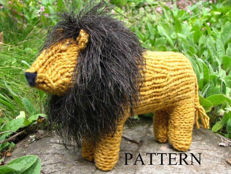 Waldorf Toy, Lion Toy Knitting Pattern PDF Digital Download image 1