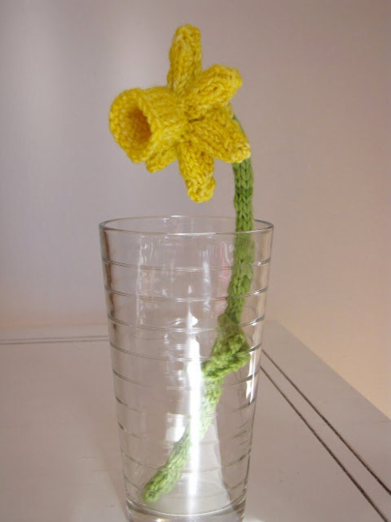 Daffodil Flower Knitting Pattern PDF Immediate Digital Etsy