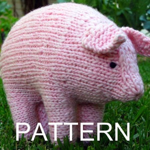 Pig Knitting Pattern, Waldorf, Toy, PDF Large Instant Digital Download image 1