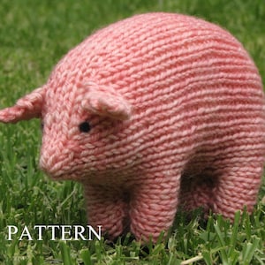 Pig Knitting Pattern, Waldorf, Toy, PDF (Medium Size)