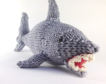 Finn the Shark, knitting pattern, PDF instant download