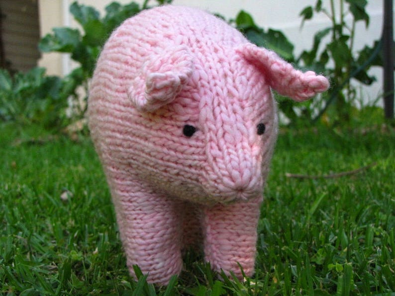 Pig Knitting Pattern, Waldorf, Toy, PDF Large Instant Digital Download image 2