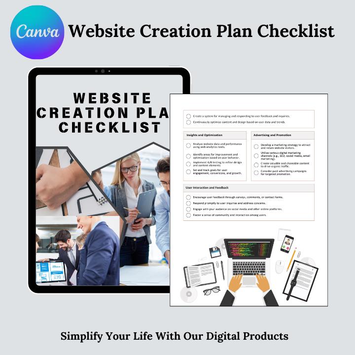 Website Development Plan, Website Planner Checklist, Canva Web Design ...