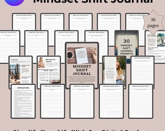 Diario de mentalidad, plantillas de coaching de salud mental, diarios de pensamiento positivo, coaching de mentalidad de crecimiento, desarrollo personal