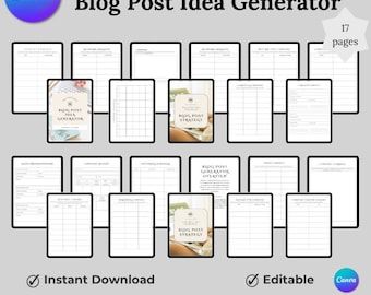 Blogger Planner, Blog Post Planner Template, Printable Blog Post Content Planner, Blogger Journal, Editable Planner, Instant Download