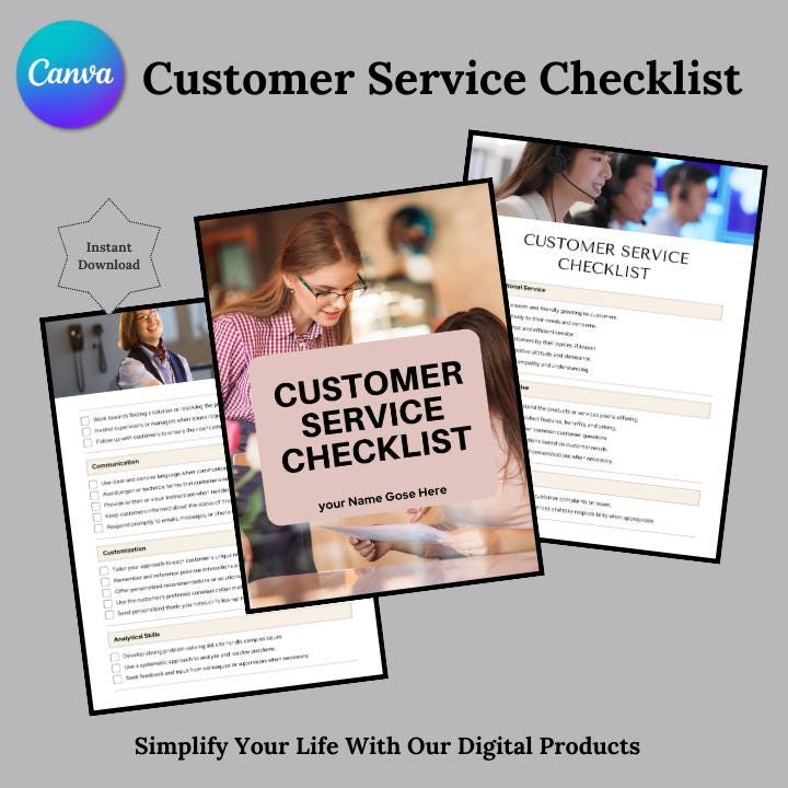 Customer Service Checklist Examples Customer Service Template, Customer Communication Skills Checklist ...