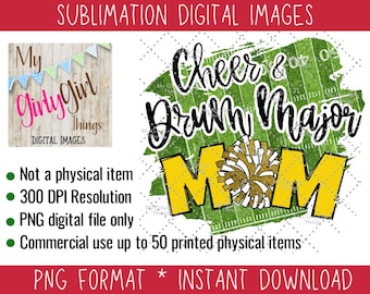 Cheer & Drum Major Mom, Band Mom, Marching Band, DIGITAL IMAGE for Sublimation PNG, Jpeg, Halftime show, doodle letters