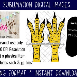Calcetines de patas de pollo PNG, descarga digital de calcetines de Halloween, descargas de diseños de sublimación de calcetines gruesos, imágenes prediseñadas digitales PNG