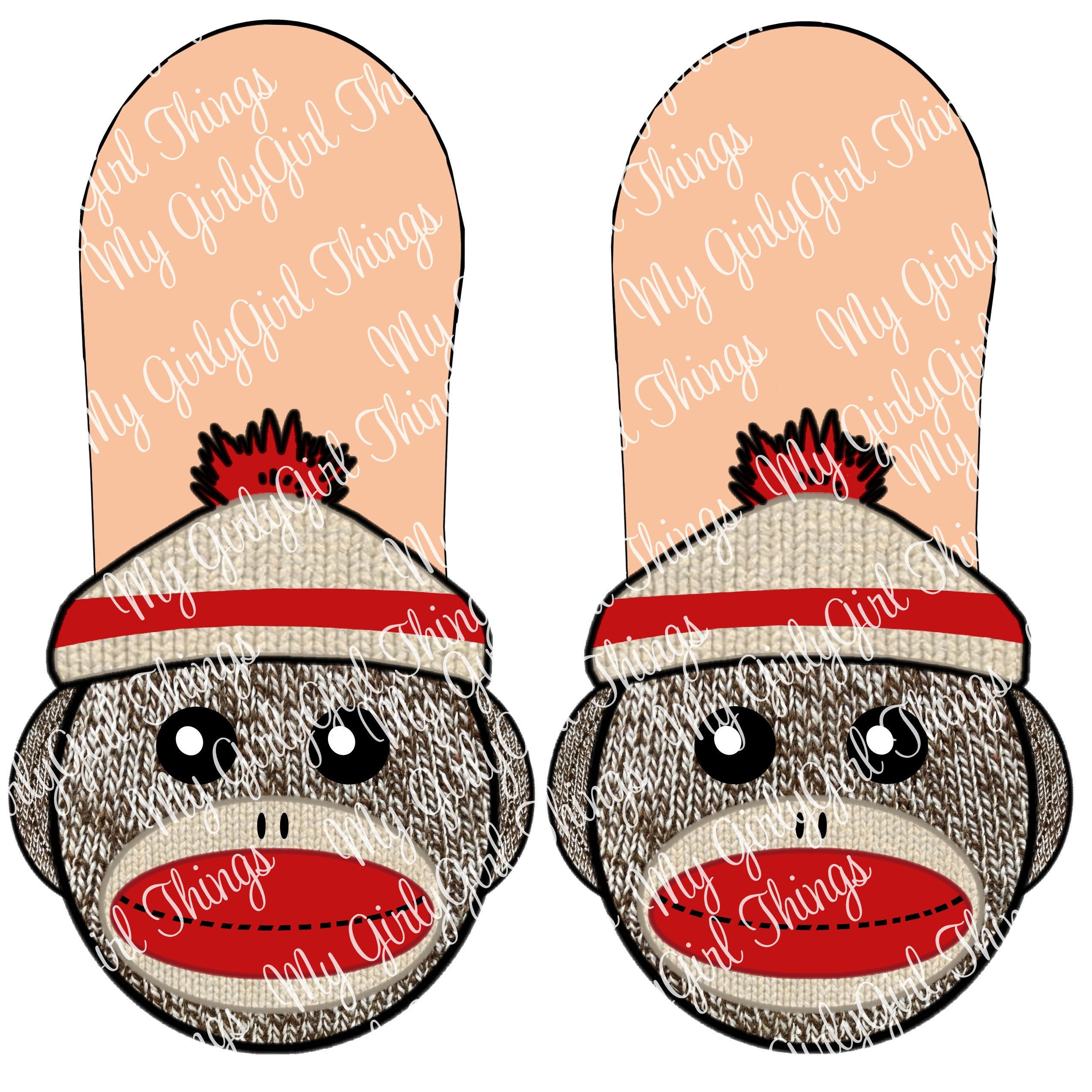 Sock Monkey Sublimation digital download for socks Etsy