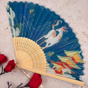 Abanico beige, Abanico plegable personalizado, Abanico hecho a mano, Abanico portátil, Abanico vintage, Abanico elegante, Abanico de boda, Abanico de verano